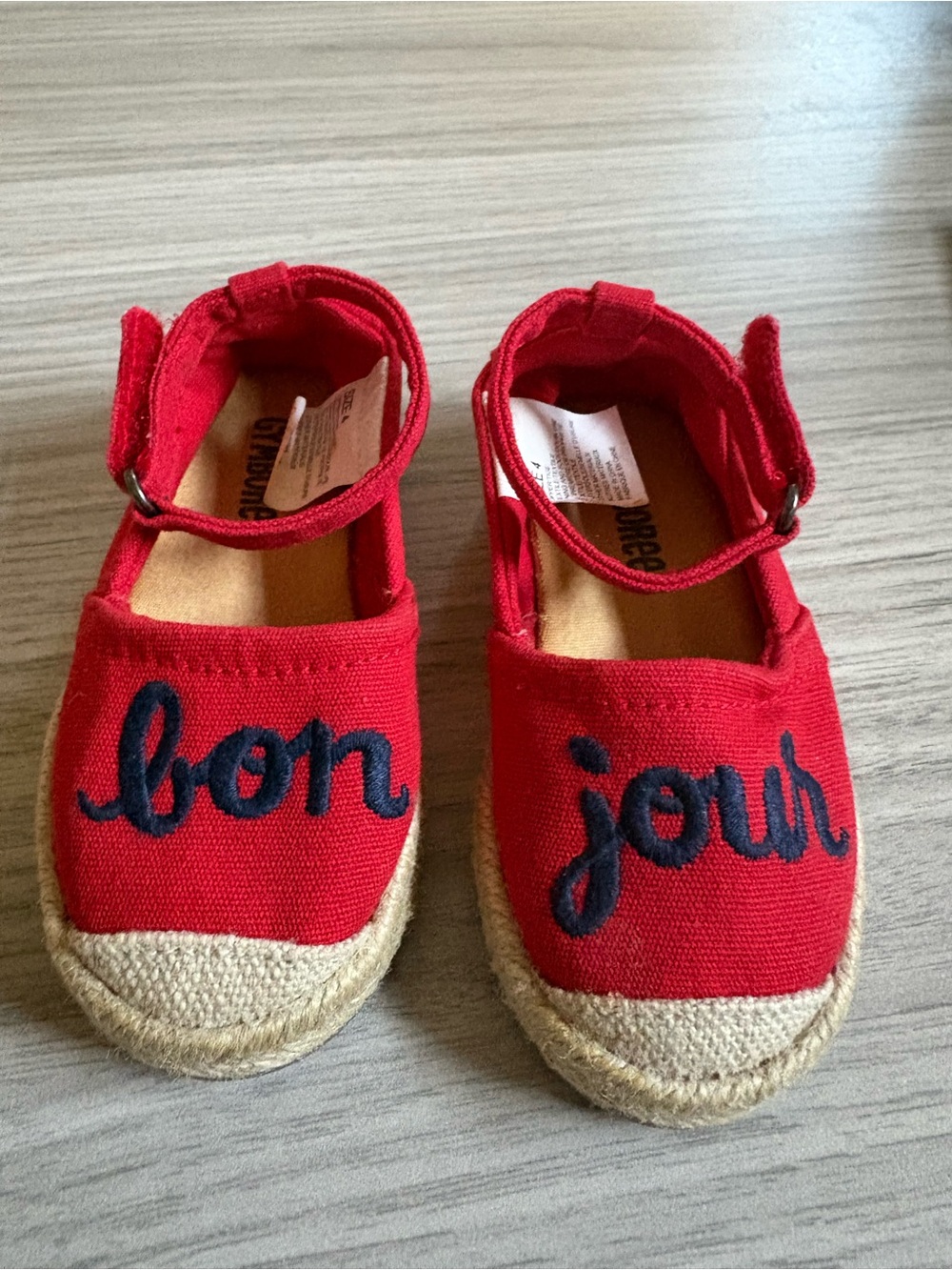 Gymboree Red Canvas 'bonjour' Mary Jane Sandals - Picture 3 of 5